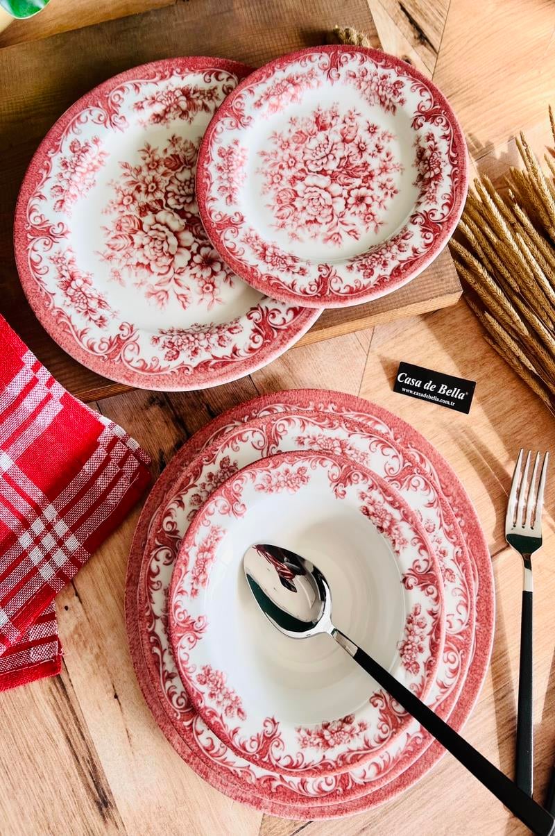 Rosa 24 Parça 6 Kişilik Porselen Yemek Takımı