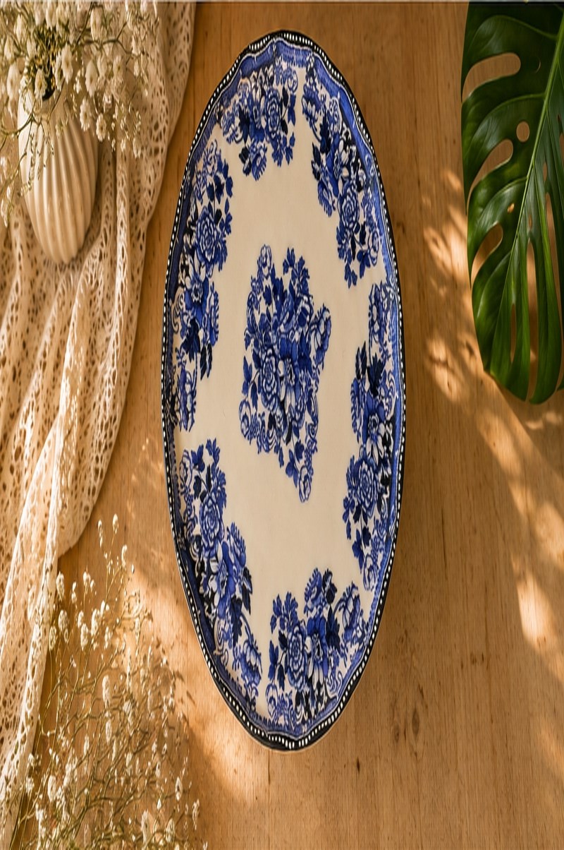ROYAL MAVİ AYAKLI KEK STANDI 20CM