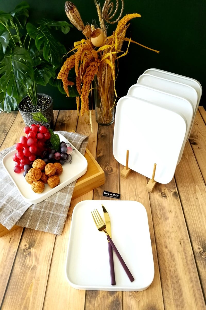 Sade Modern 6 Kişilik Lüks Servis Tabağı 26cm