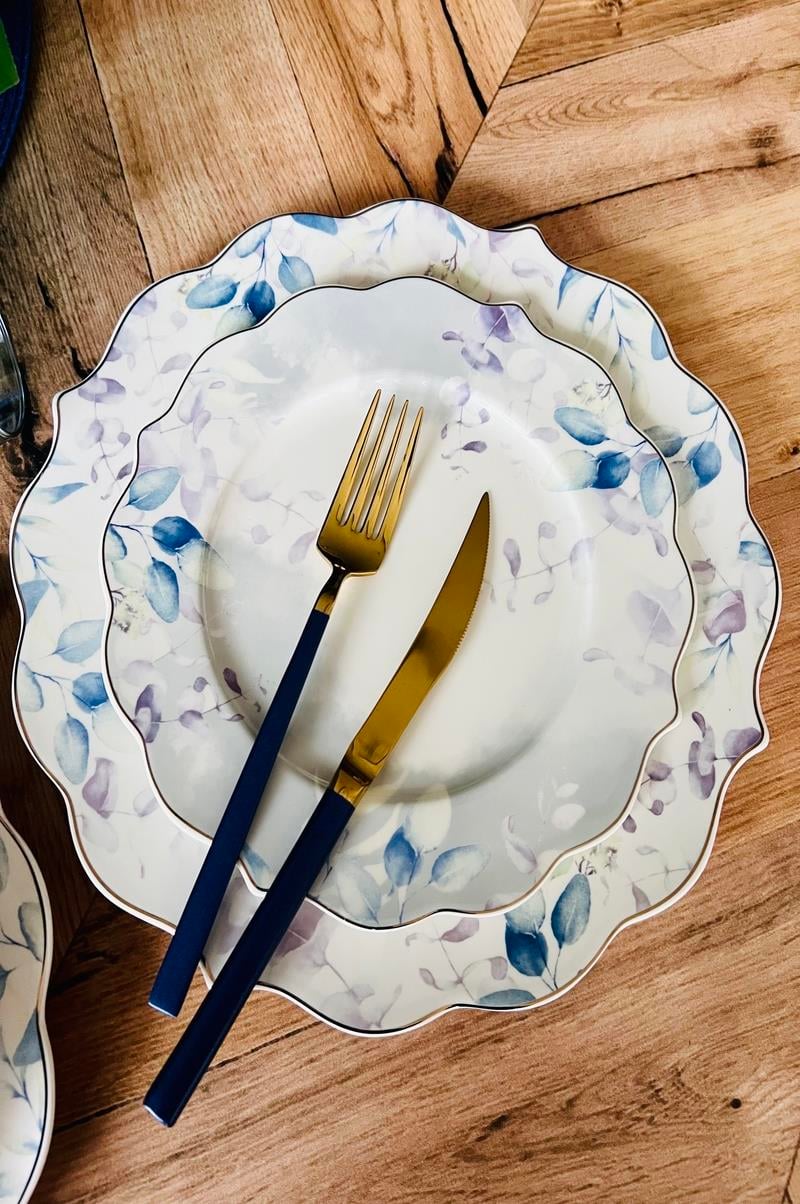 Soft Blue 24 Parça 6 Kişilik Porselen Yemek Takımı