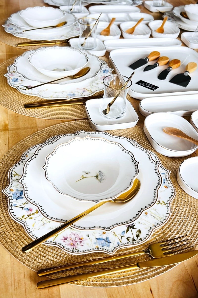 Spring 65 Parça 6 Kişilik Yemek ve Kahvaltı Takımı