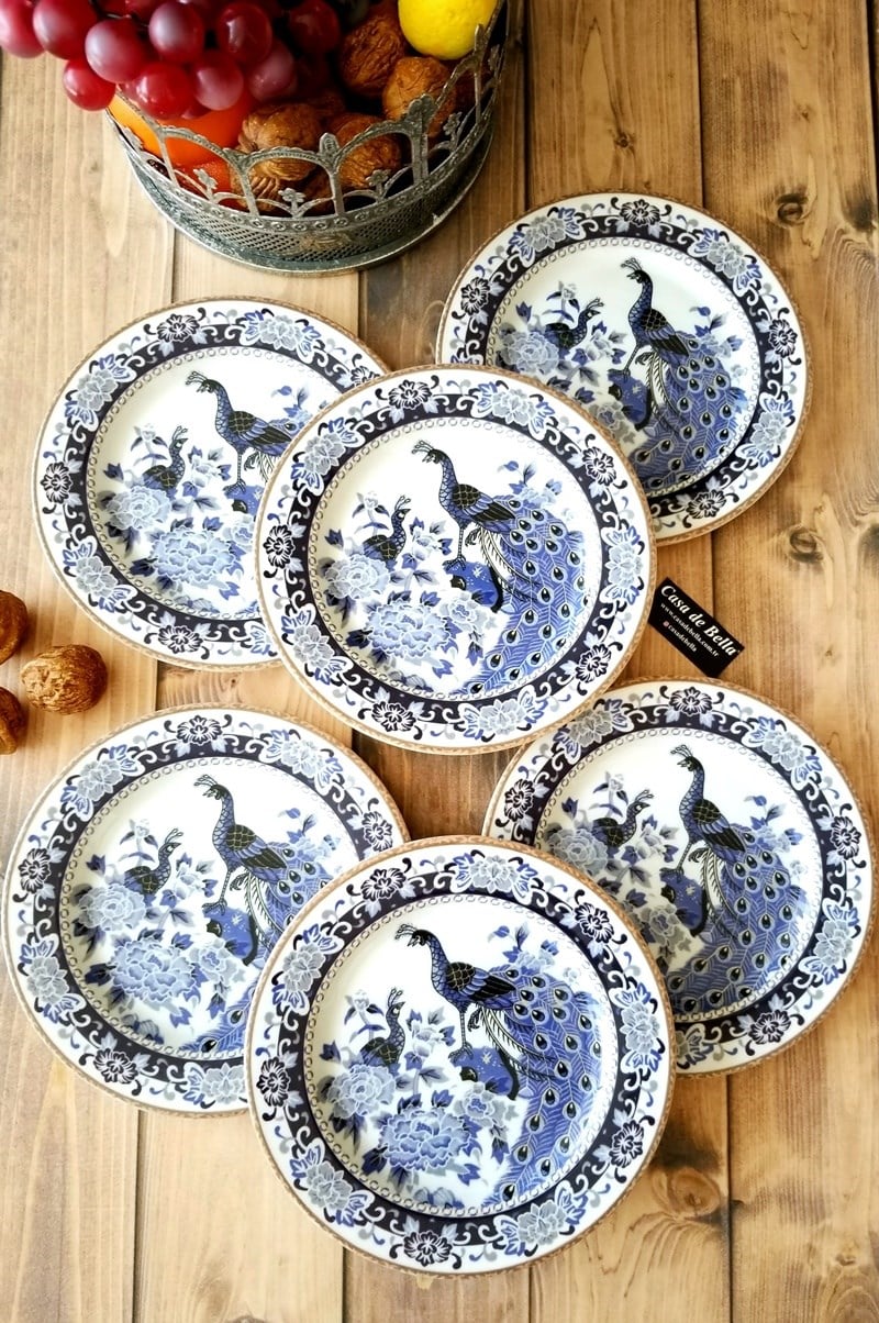 TAVUSKUŞU 6 Kişilik Pasta Tabağı