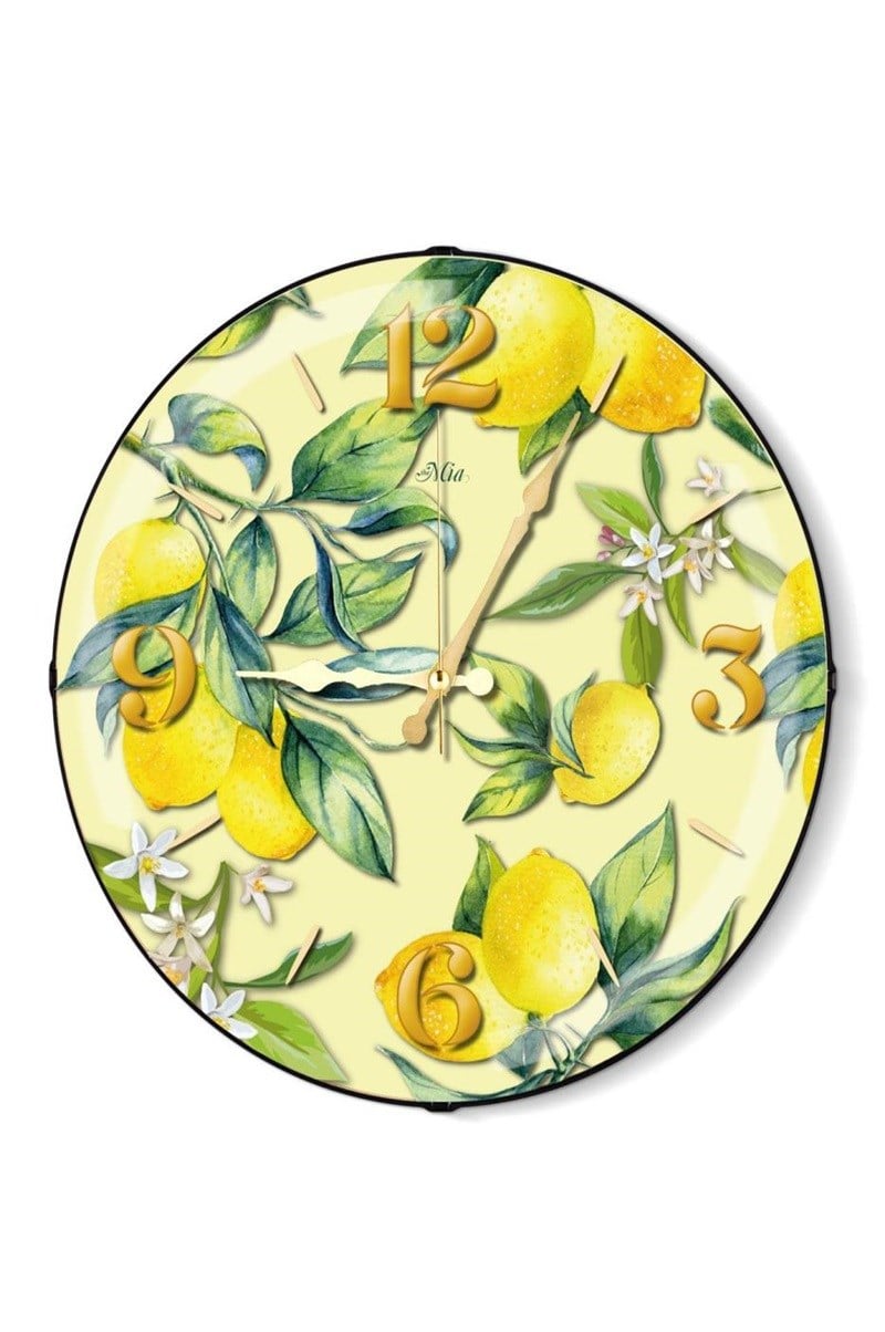 The Mia Duvar Saati - Limon Sarı 35 Cm