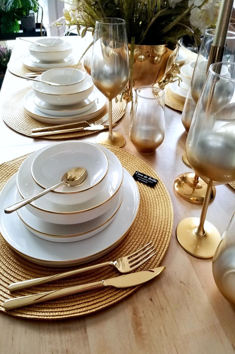 White Modern 132 Parça 12 Kişilik Yemek Takımı ve Çatal Kaşık Bıçak Takım Seti