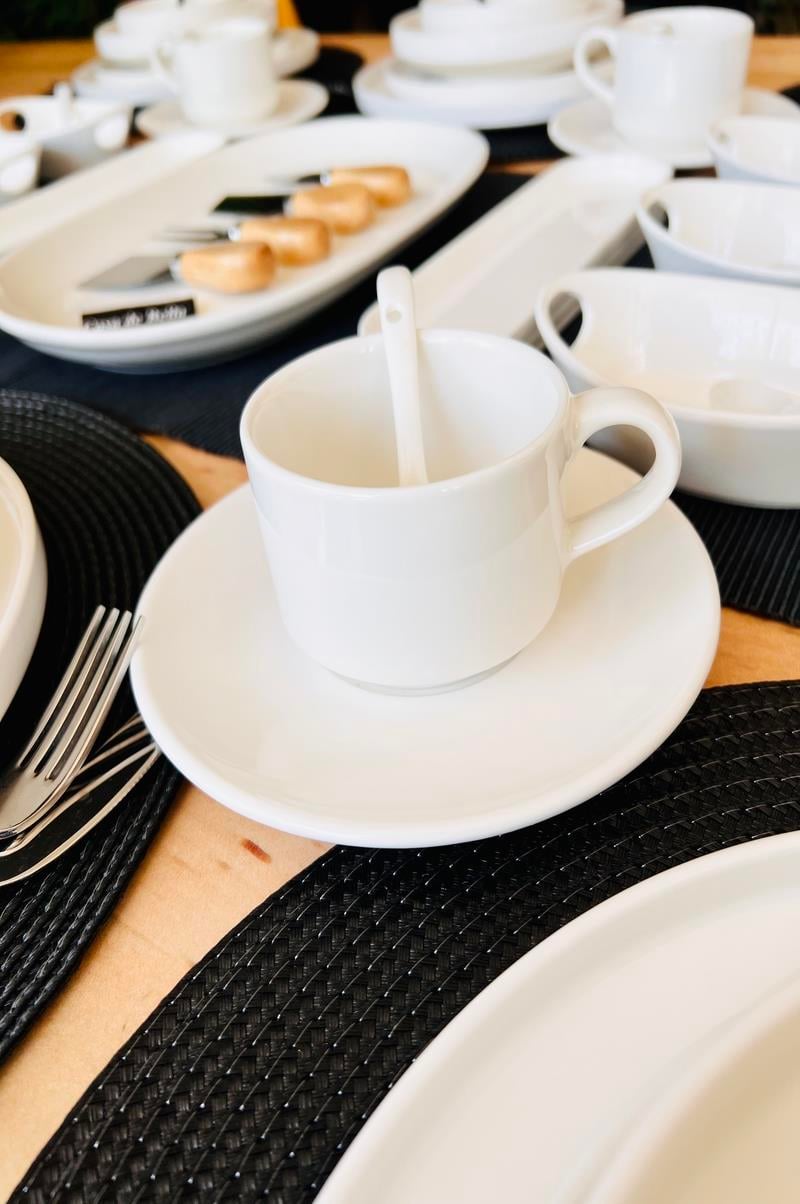 White Modern 87 Parça 12 Kişilik Porselen Yemek Ve Kahvaltı Takımı 