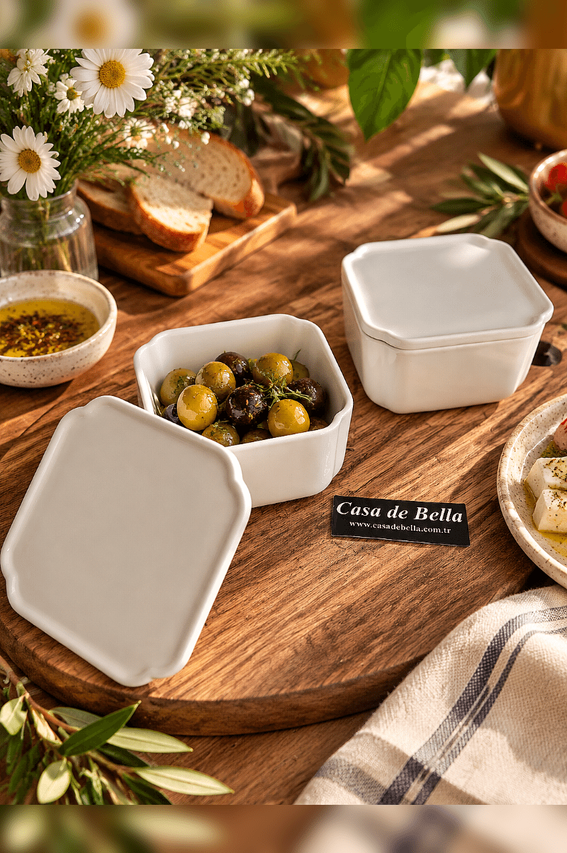 White Modern Sade 201 Parça 12 Kişilik Yemek Takımı ve Kahvaltı Takımı ve Çatal Kaşık Servis Seti
