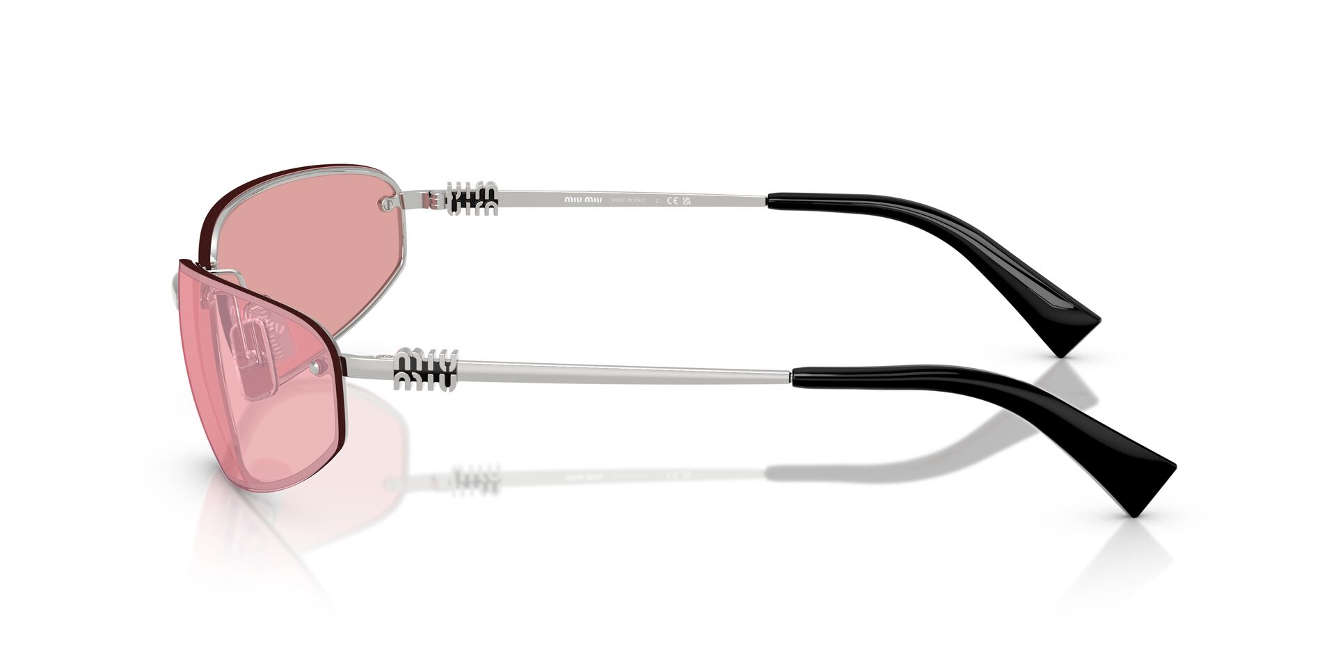 Miu Miu 68 mm çerçevesiz pembe cam gözlük