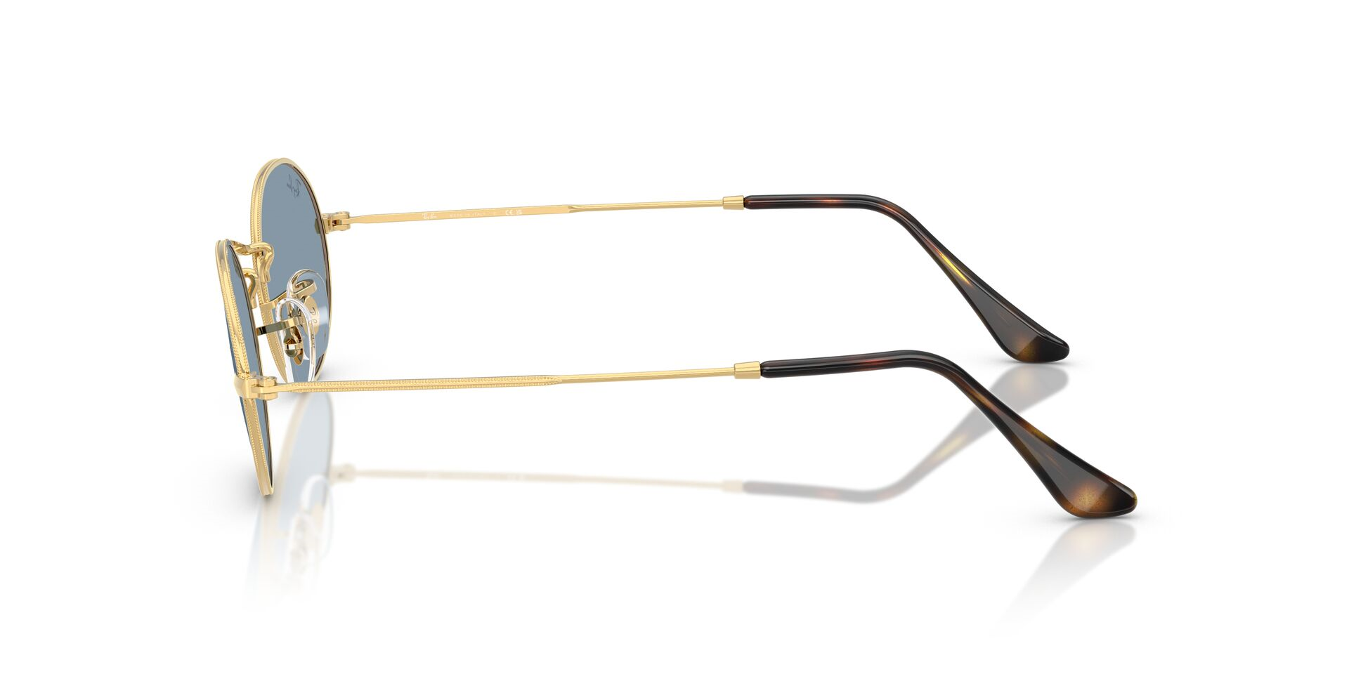 Ray-Ban gold frame blue lens unisex güneş gözlüğü