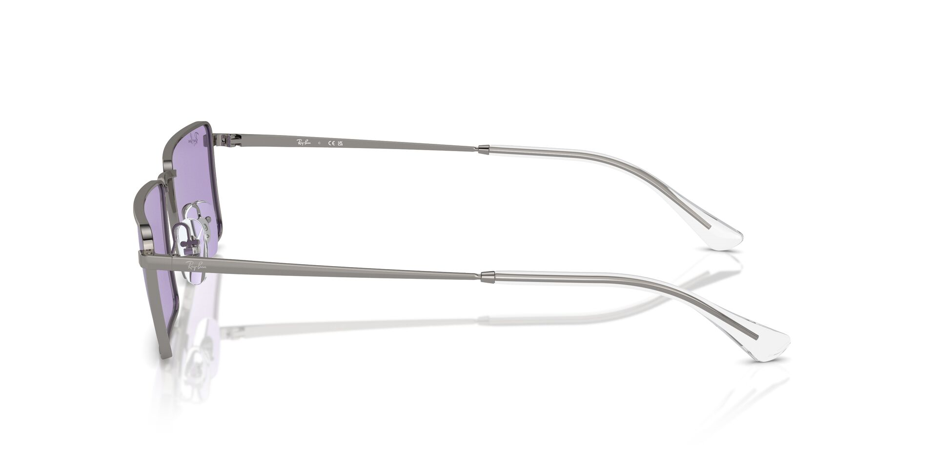 Ray-Ban metal çerçeve mor cam unisex gözlük