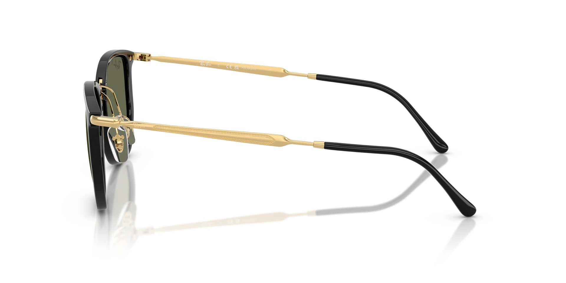 Ray-Ban siyah çerçeve yeşil cam UV korumalı gözlük