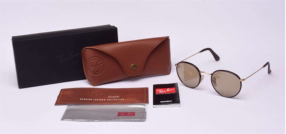 RAYBAN RB 3475-Q 112/53 2N DERİ ROUND METAL 