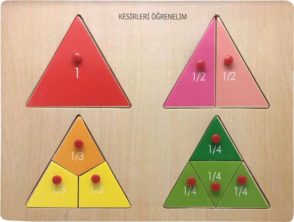 Ahşap Yapboz OyuncaklarıKMBB77AHŞAP PUZZLE ÜÇGEN KESİRLER