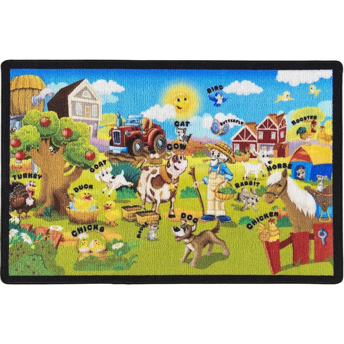 Ali baba  halısı|www.kreşmarketi.com133*190 Cm Ebat HalılarKMH825Confetti Çiftlik Hayvanları Halısı