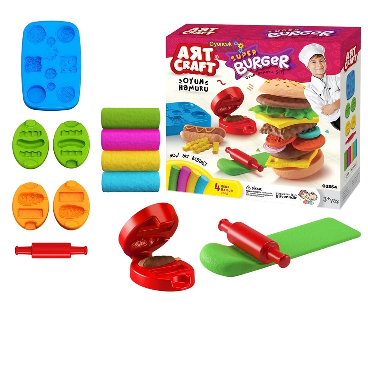 Art Craft Süper Hamburger Oyun Hamuru SetiOyun HamuruKM03554Art Craft Süper Hamburger Oyun Hamuru Seti