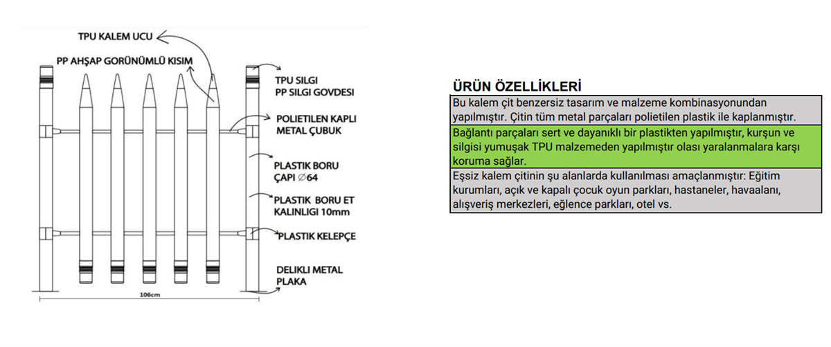 Bahçe Ve Oyun Odası OyuncaklarıKMMSA03407Kalem Çit