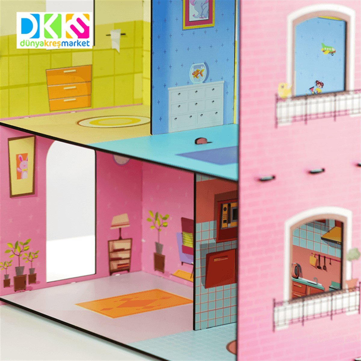 Bebek Oyun Evi | www.kreşmarket.com Barbie Bebek uyumlu Ahşap BloklarDKMTS20201Ahşap Bebek Oyun Evi