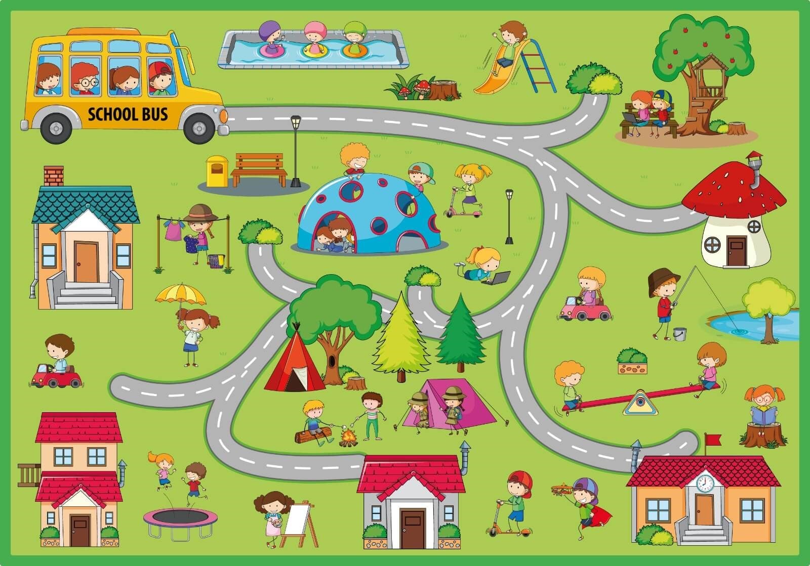 City Yeşil Bukle Halısı