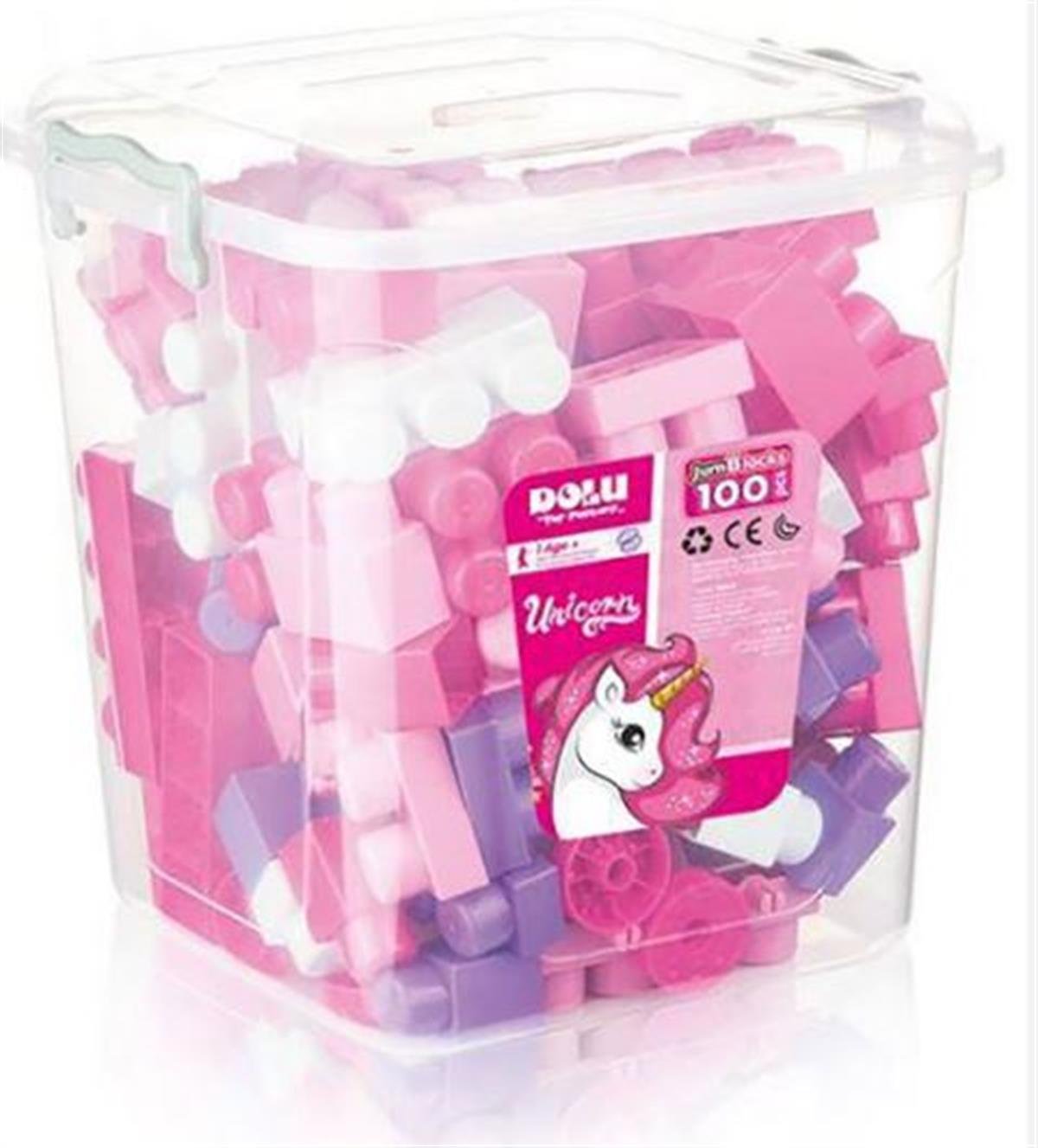 Plastik Lego ve Blok SetleriKMD2556Unicorn Sandıkta Mega Blok 100 Parça