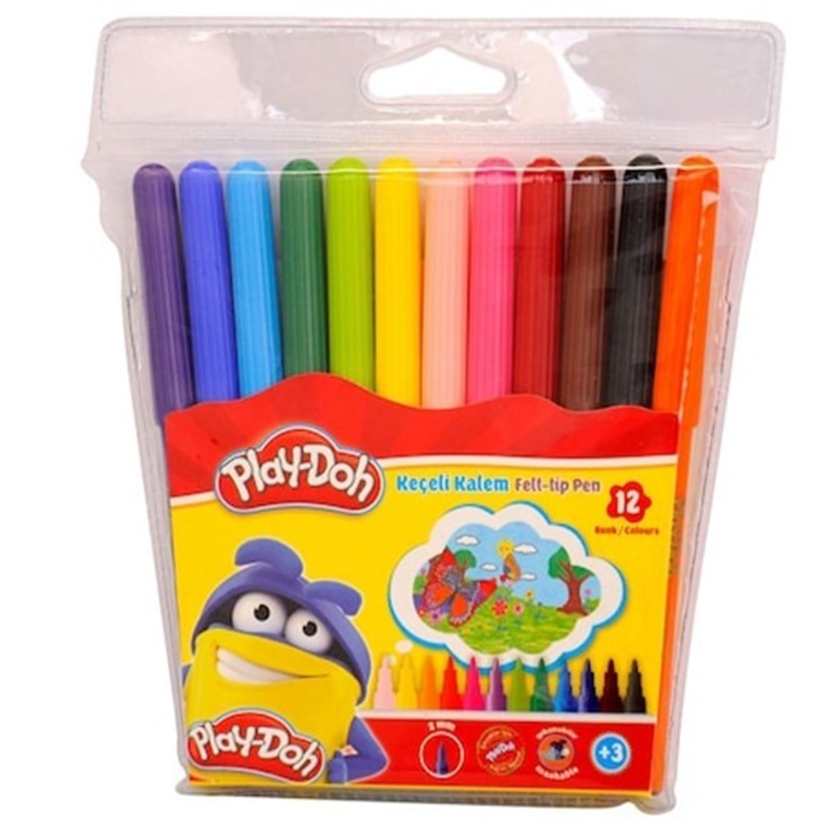 PLAY DOH 12 RENK KURU BOYA KALEMİ | www.kreşmarket.comBoyama ÜrünleriKMPLAYDOH-KE005PLAYDOH KEÇELİ KALEM 12 LI 2 MM