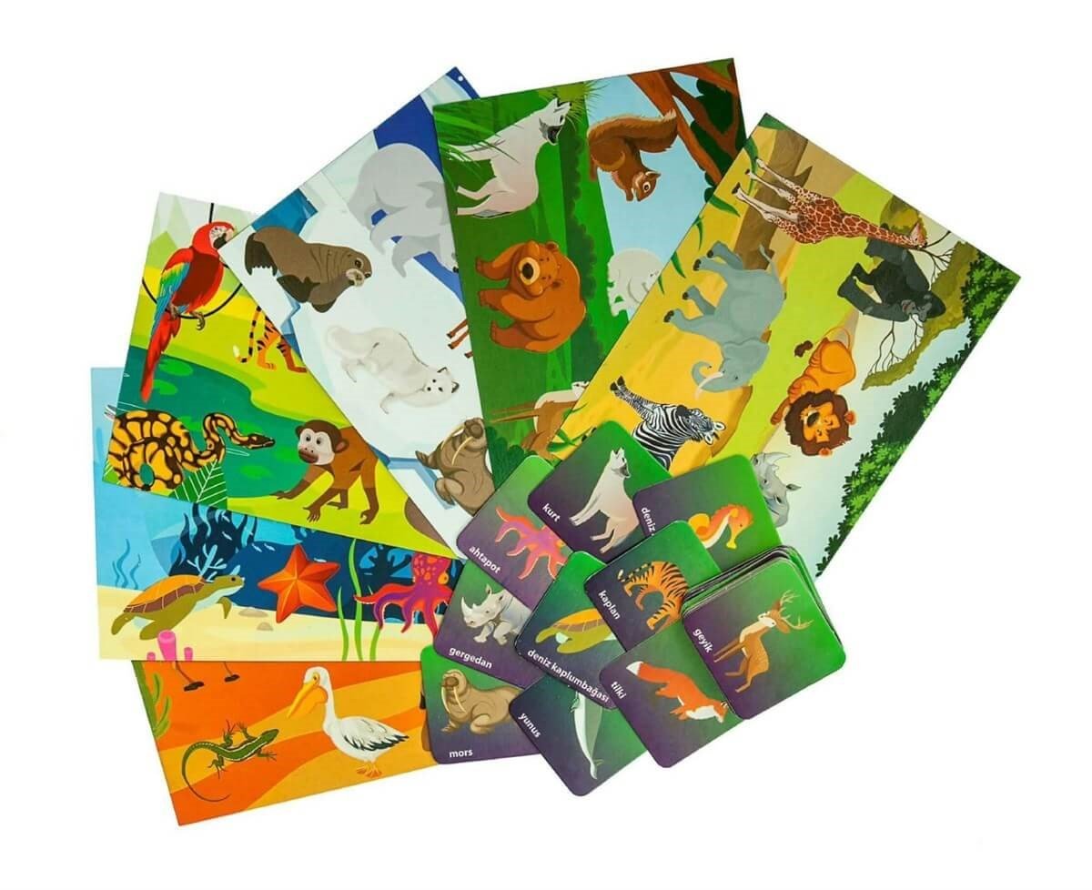 Puzzle ve Kavram OyunlarıKMA005Bingo Dünyadaki Hayvanlar Hafıza oyunu