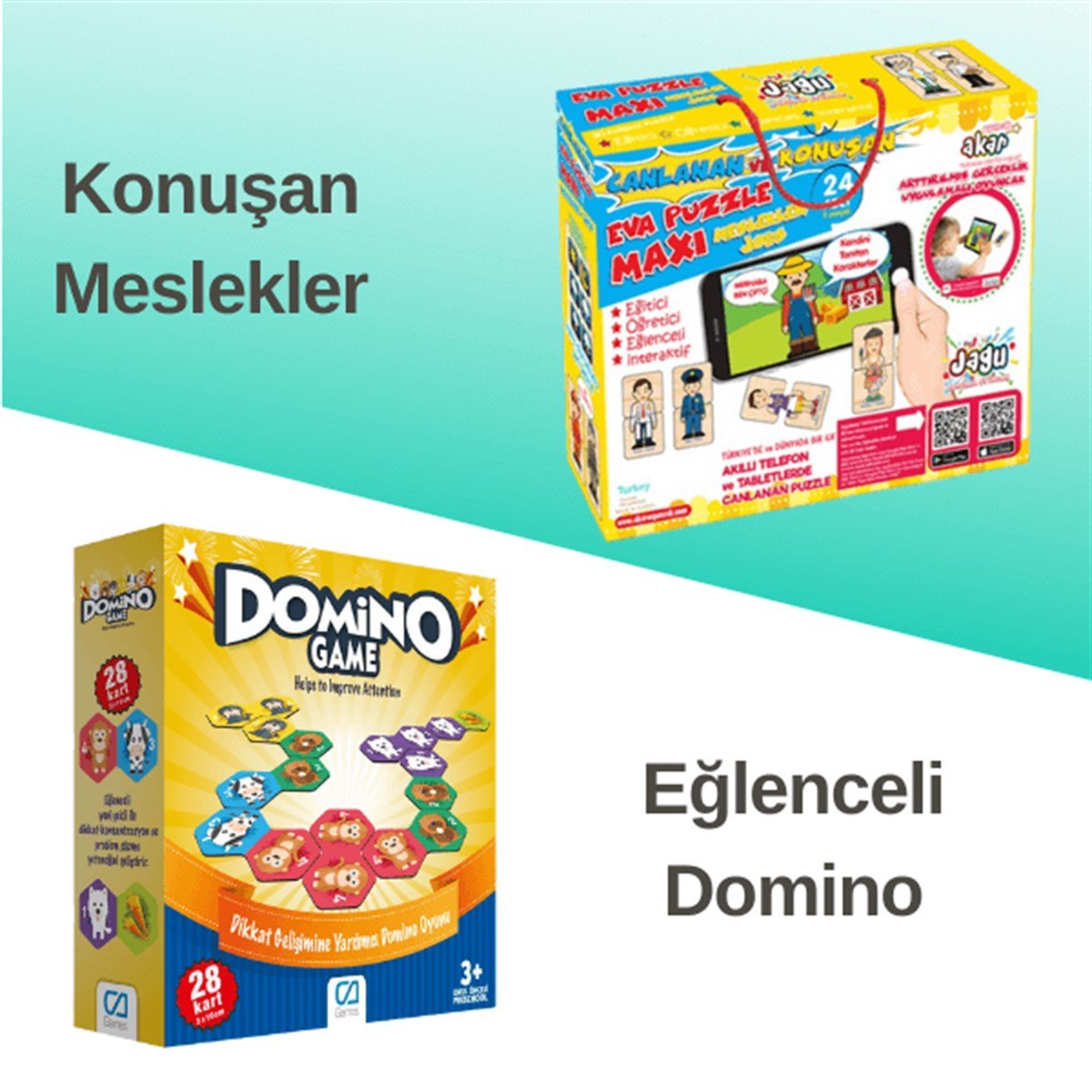 Puzzle ve Kavram OyunlarıKMAKR007Domino ve Konuşan Meslekler