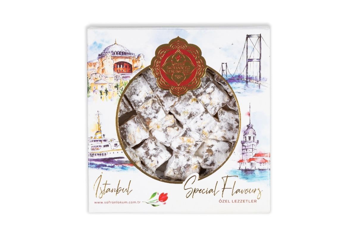 HEDİYELİK ÜRÜNLERÇ. Kavrulmuş Fıstıklı Lokum Kristal Kutu 230 gr
