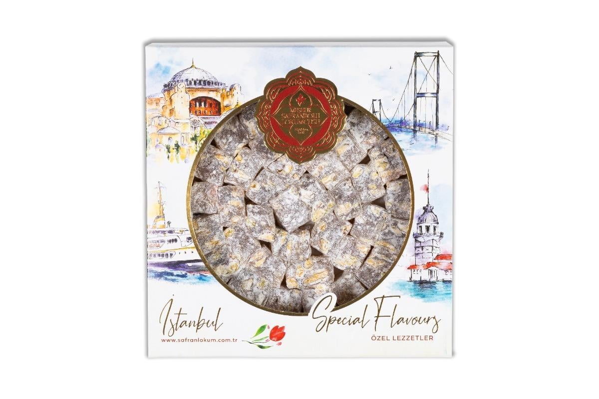 HEDİYELİK ÜRÜNLERÇ. Kavrulmuş Fıstıklı Lokum Kristal Kutu 325 gr
