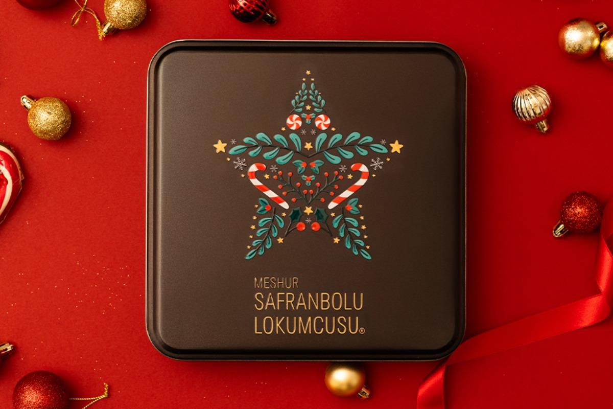 HEDİYELİK ÜRÜNLERSiyah Yılbaşı Kutusu Karışık Fitil Lokum 600 gr