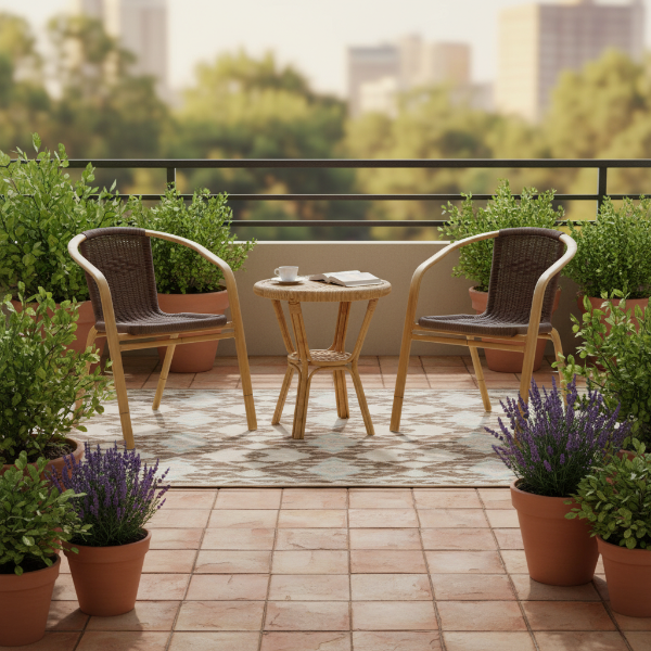 -Outlet- Alüminyum Rattan Sandalye