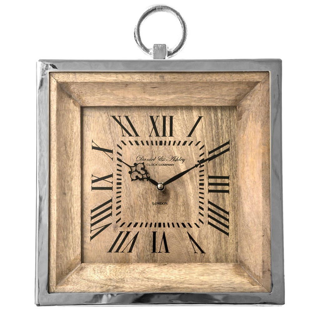 Ahşap Kare Masa Saati