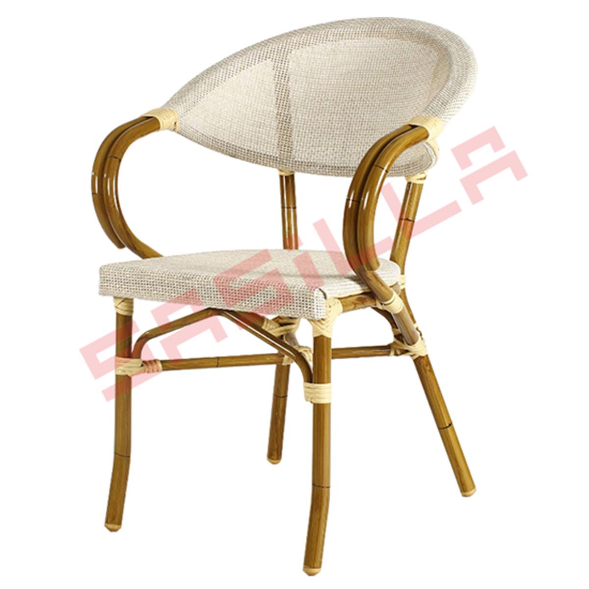 Alüminyum Bambu Rattan Sandalye