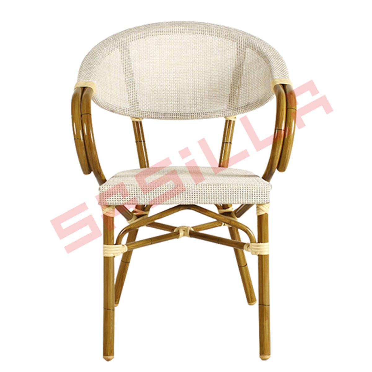 Alüminyum Bambu Rattan Sandalye