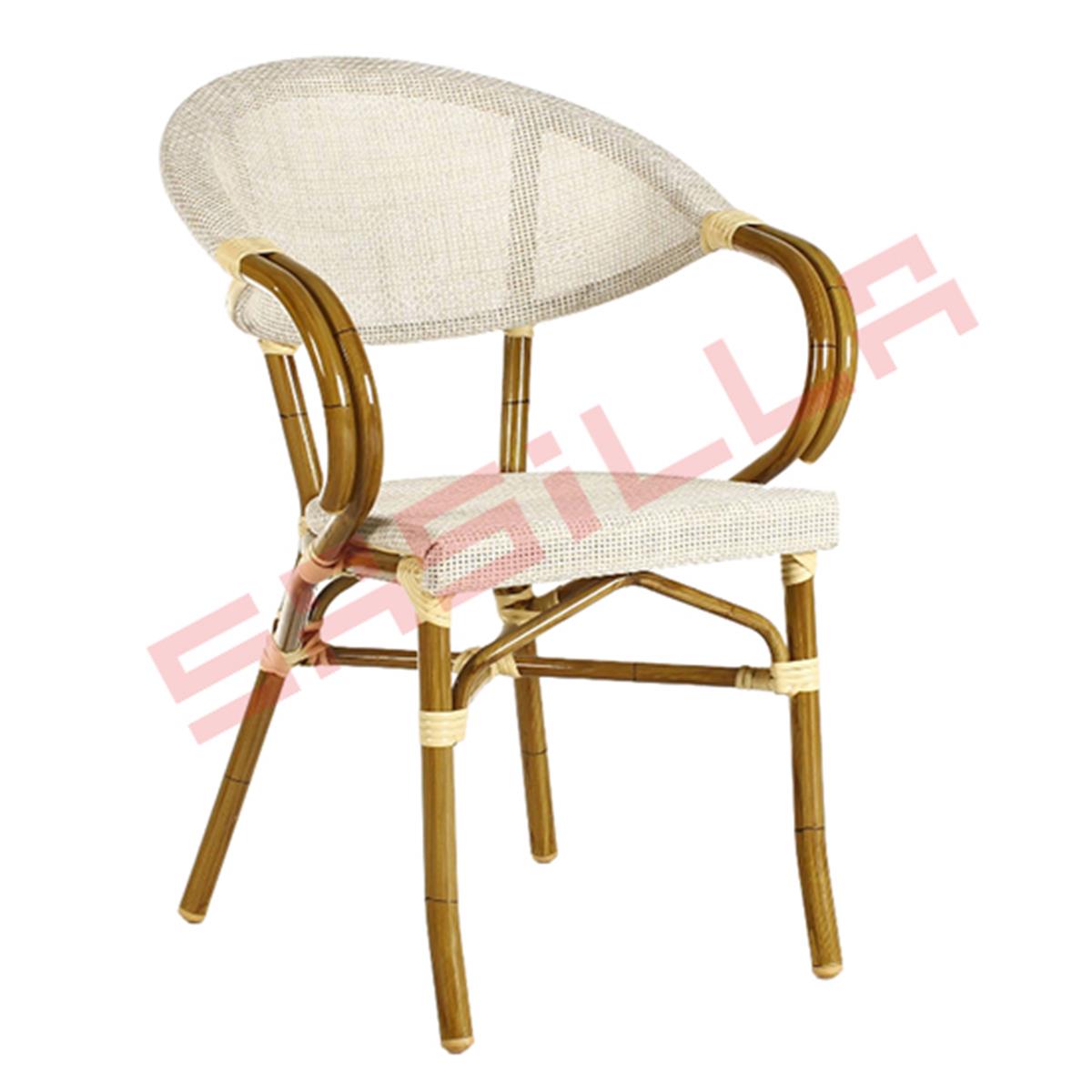 Alüminyum Bambu Rattan Sandalye