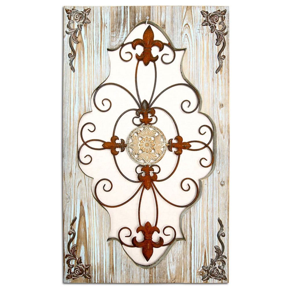 Eskitme Krem Metal Duvar Dekoru