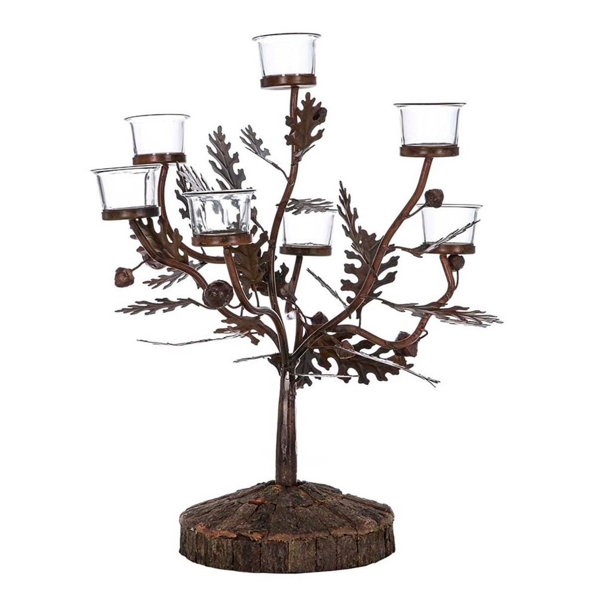 Meşe Ağacı Yaprak Desenli Dekoratif Mumluk