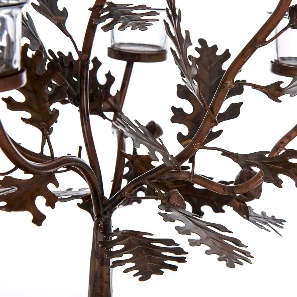 Metal Dallı Ağaç Dekoratif Mumluk