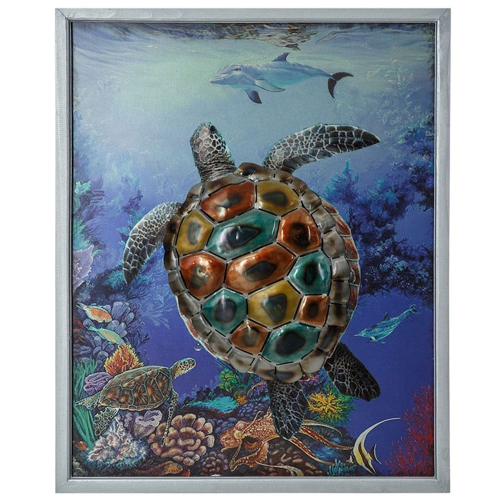 Metal Deniz Kaplumbağa Tablo