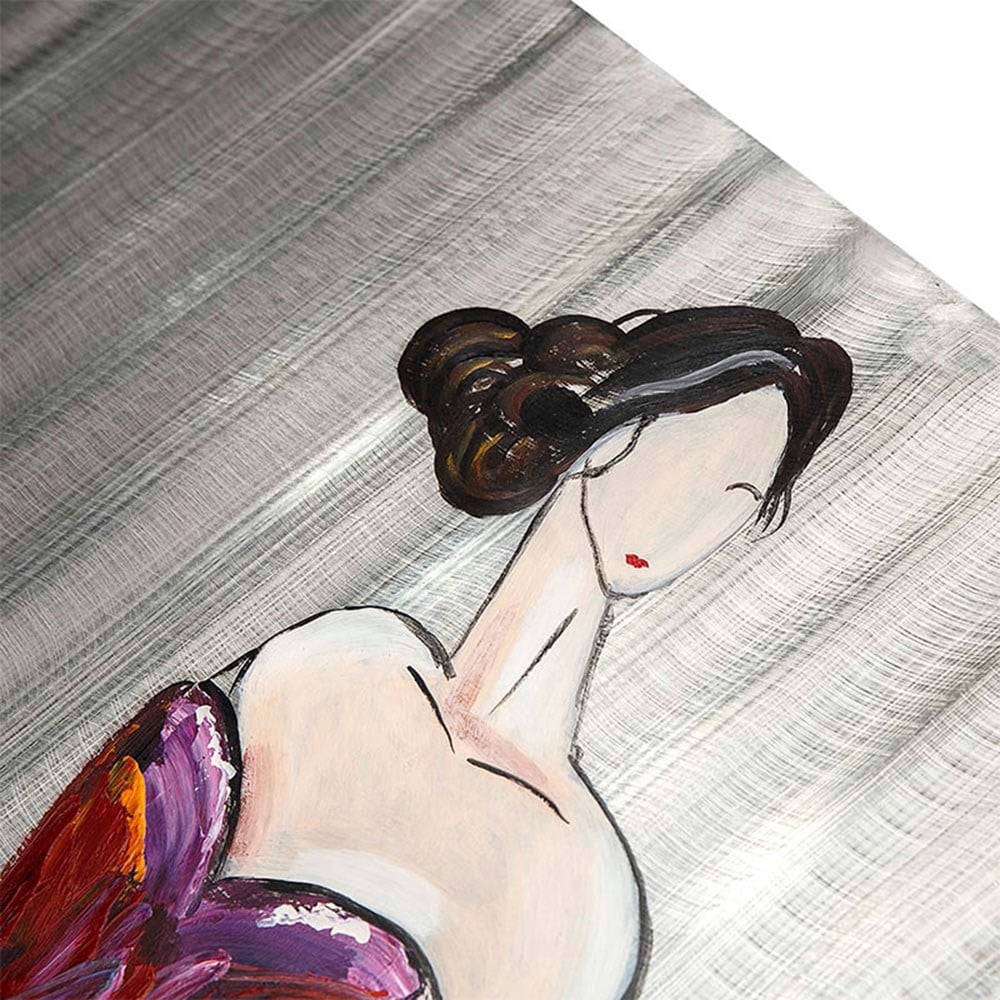 Renkli Elbiseli Kadın Tablo