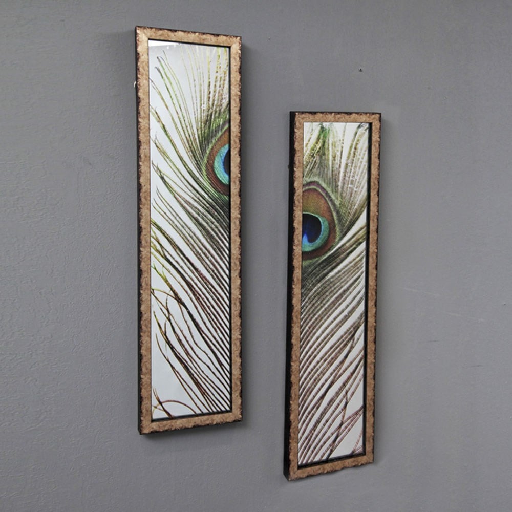 Tavuş Kuşu Tüyü Bezemeli 2'Li Ayna