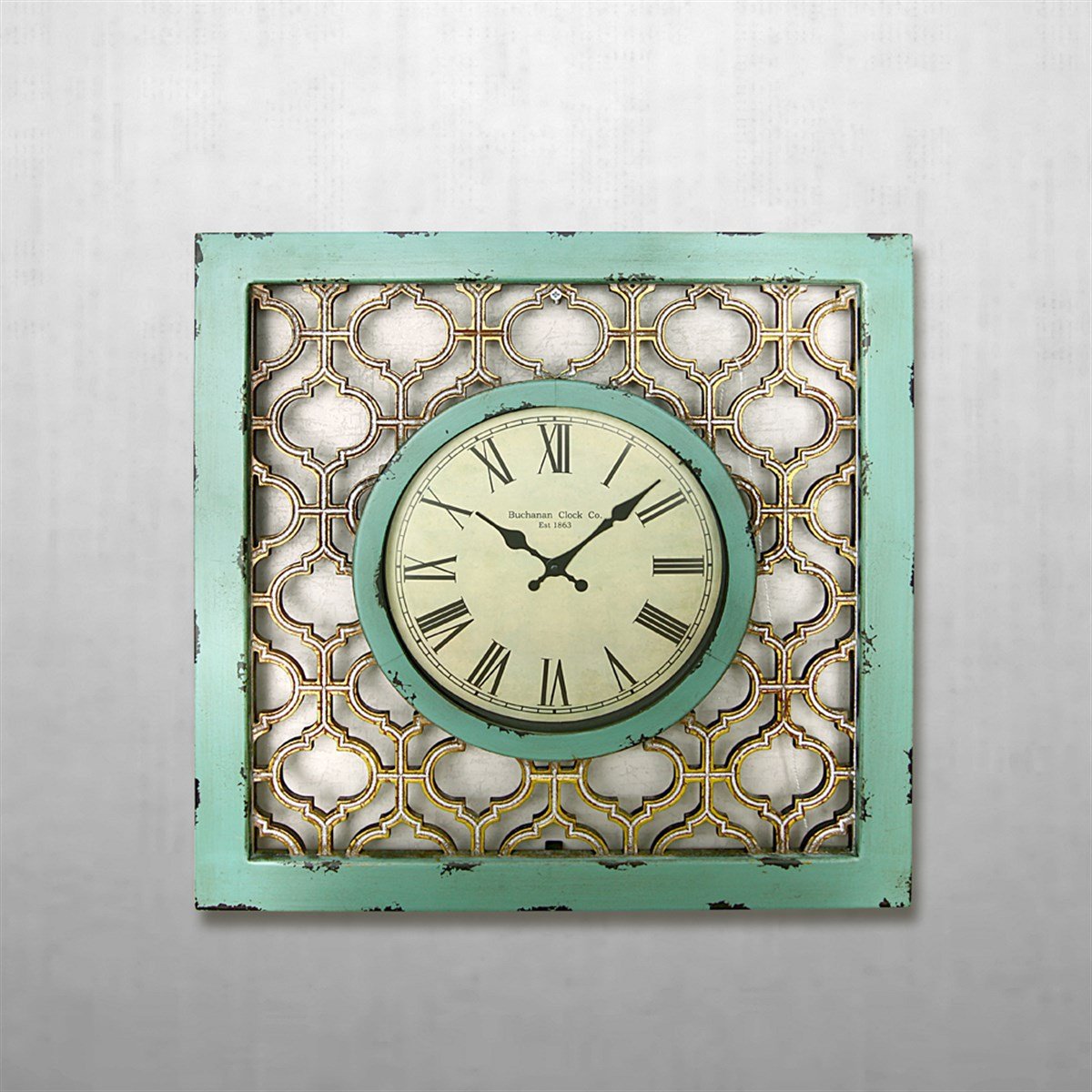 Yeşil Çerçeveli Duvar Saati