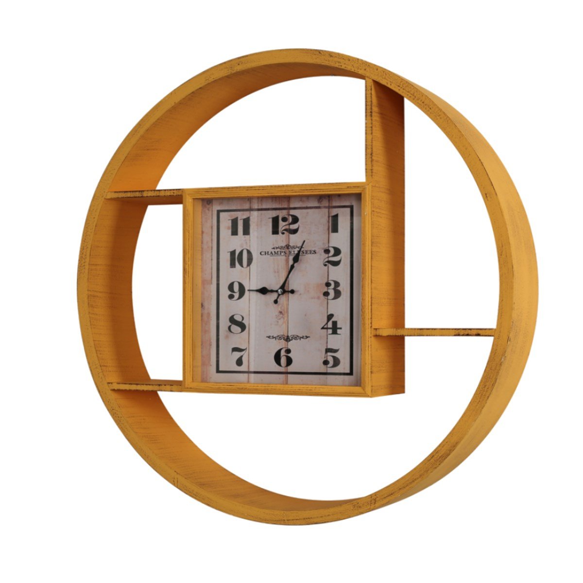 Yuvarlak Ahşap Raf Saat
