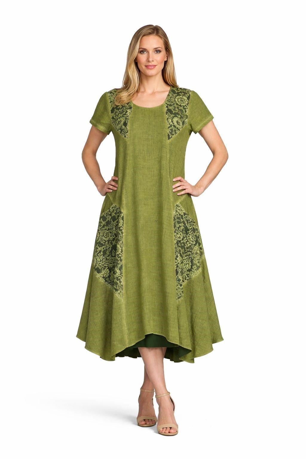 1700 Dantelli AçıkYeşil Elbise