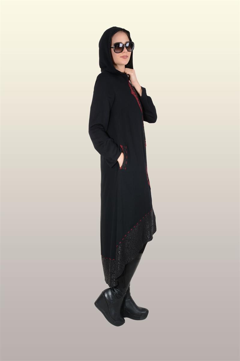 Otantik Giyim-726-Üçgen Peçli Ferace- Siyah