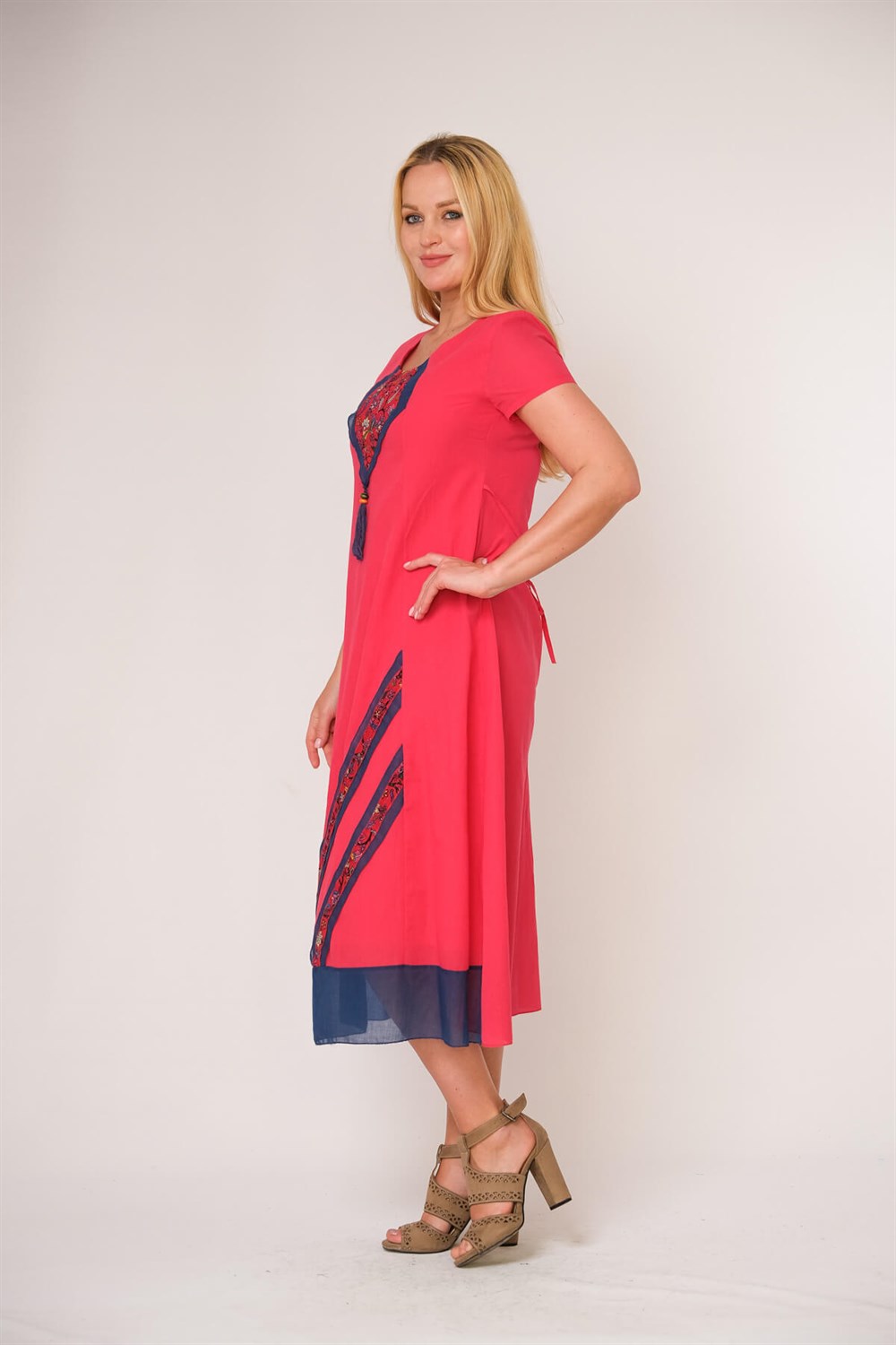 9068- Fuşya Elbise