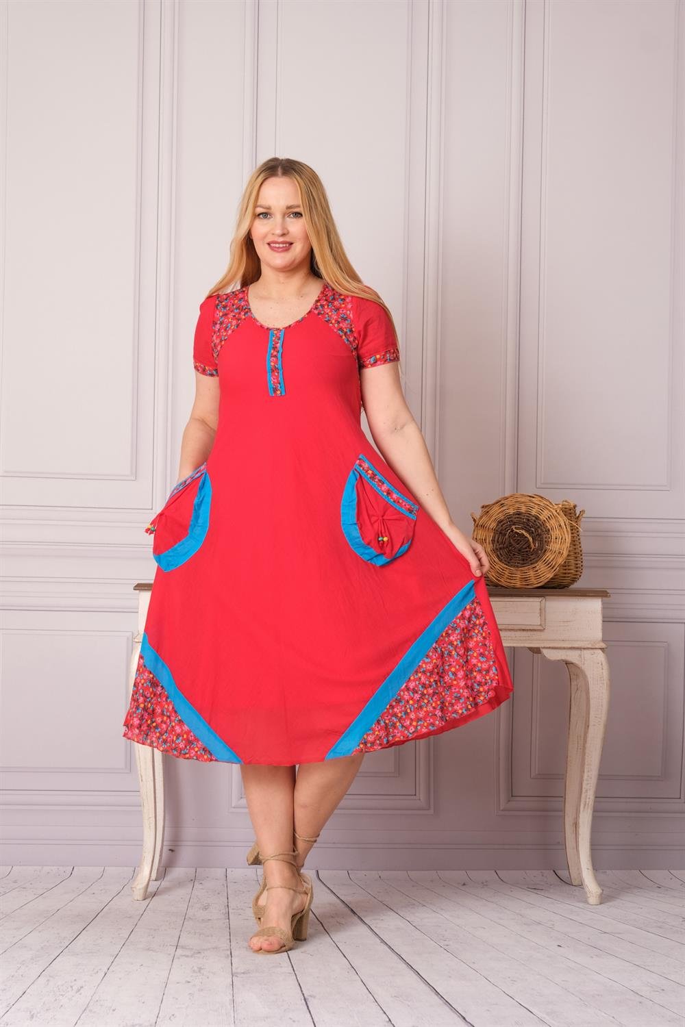 9080 Fuşya Elbise