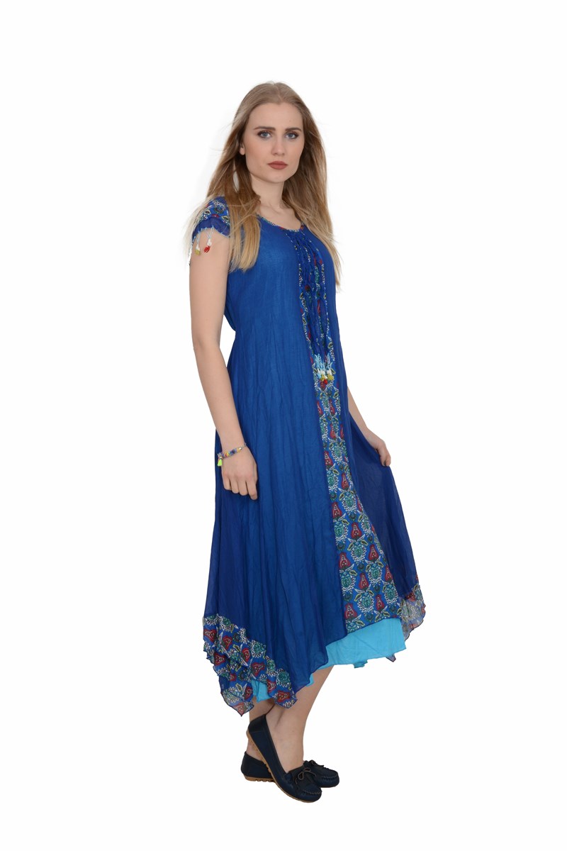 Otantik / Etnik Giyim-813-Sax