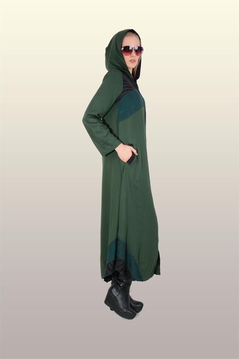 Otantik Giyim-744- Asimetrik Ferace-Yeşil