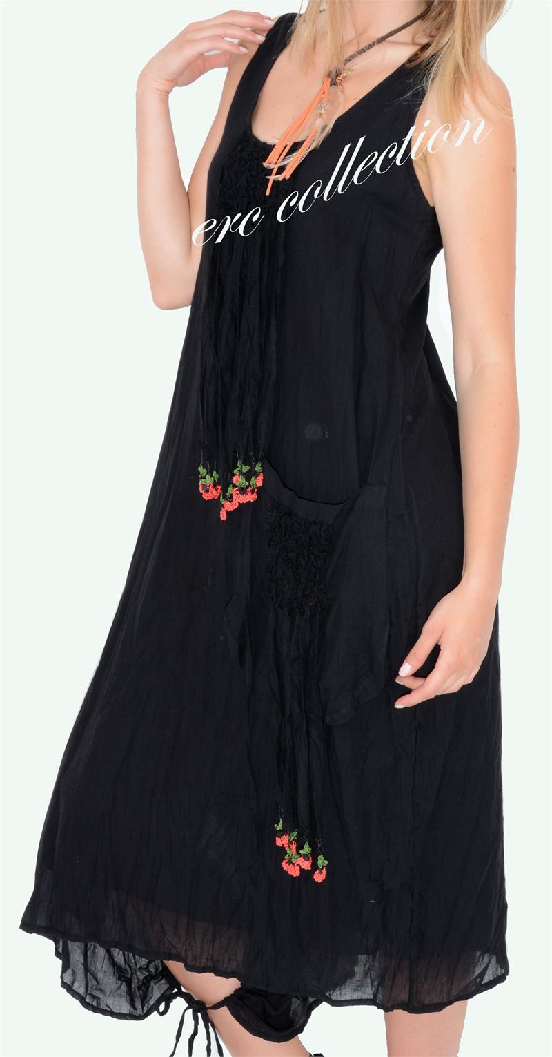 125-OTANTİK FIRFIR DETAYLI ELBİSE SİYAH