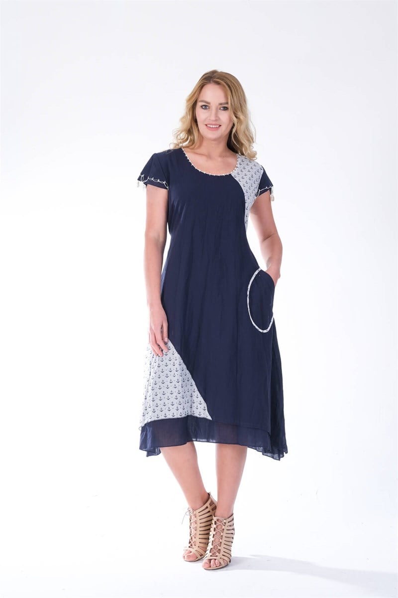 OTANTİK / ETNİK ELBİSE-3703-L-B