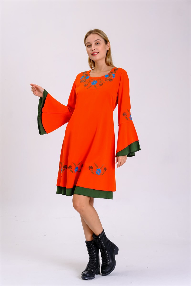Otantik Elbise 8115 Orange